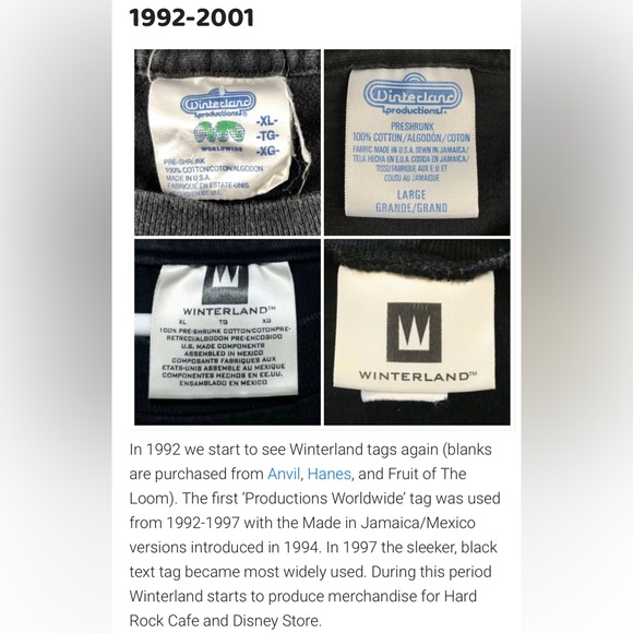 Winterland Rob Zombie 90’s Vintage Cropped Large Mens T-Shirt - Picture 10 of 10